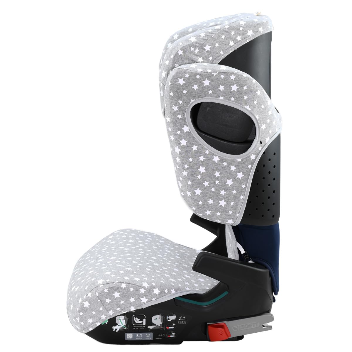 JYOKO KIDS Sitzbezug kompatibel mit Romer Kidfix (Romer Kidfix M I-SIZE, White Star)
