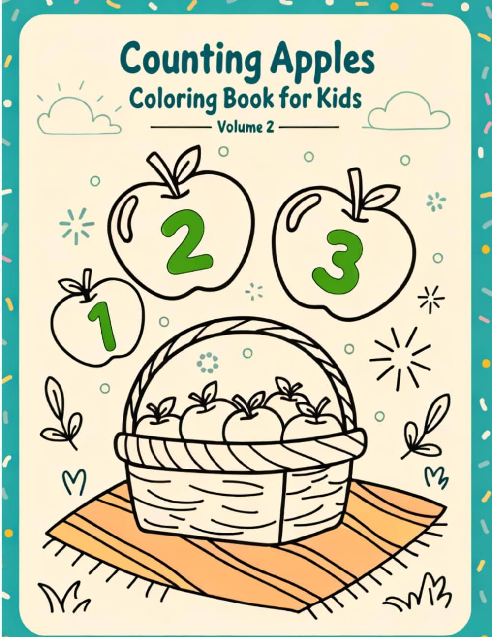 Counting Apples: Coloring Book for Kids Volume 2