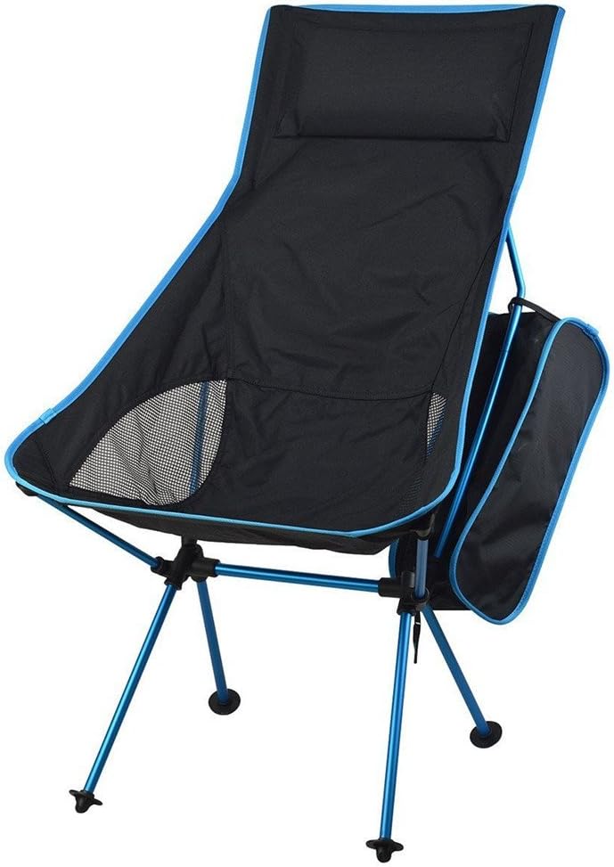 ONEPACK Portable Lightweight Folding Hiking Picnic Camping Chair Beach Seat for Barbecue Touring Fishing Travelling Backpacking Outdoor with Carry Bag (Extended Light Blue 1)