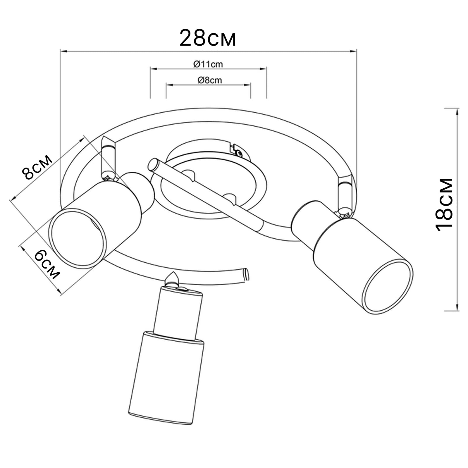 ARTE LAMP Deckenstrahler LED 3-flammig Moderne Deckenleuchte & Deckenspots für Wohnzimmer, Silber, Weiß, E14, schwenkbar, 30 x 30 x 18 cm