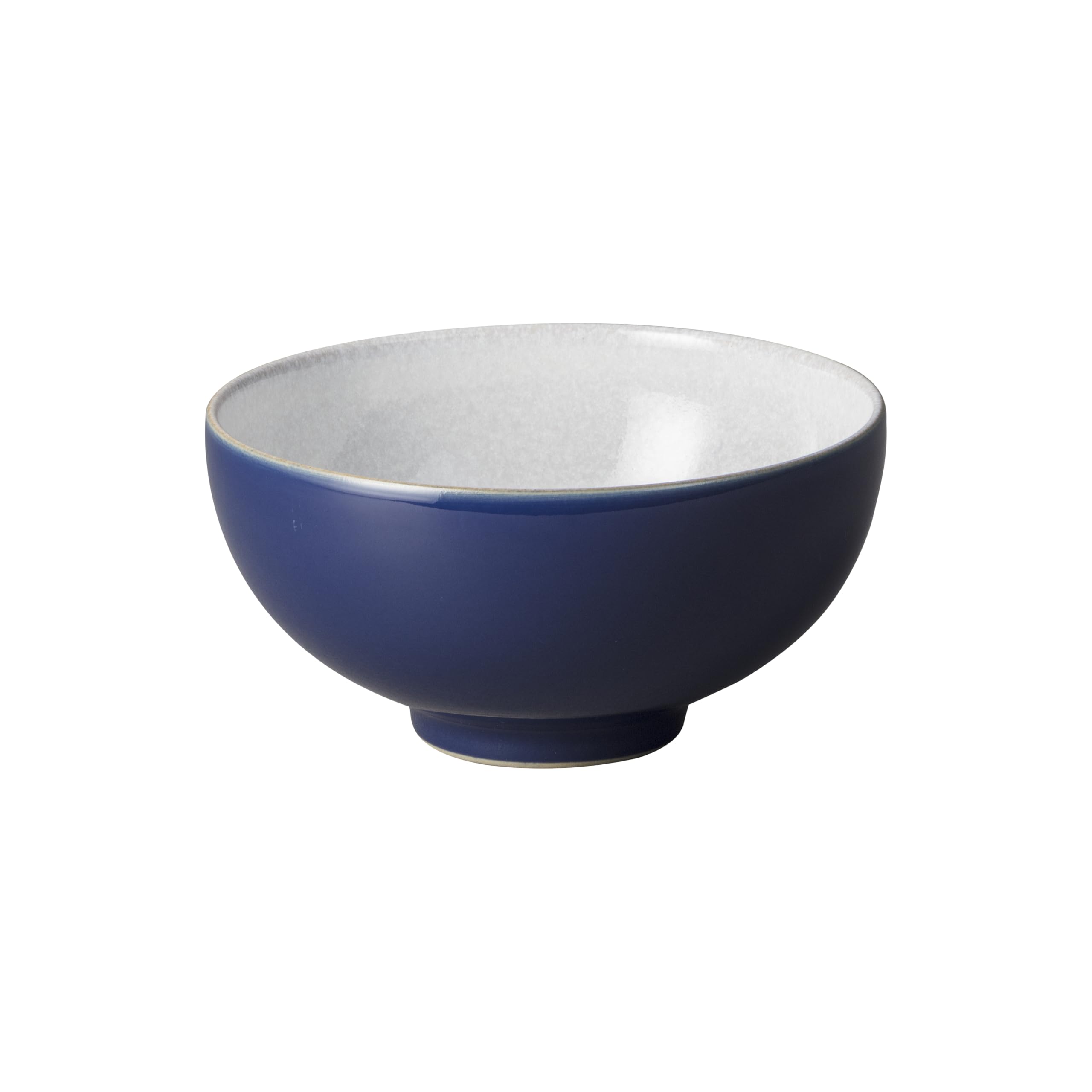 Denby - Elements Dark Blue Rice Bowls Set of 4-16.2oz Everyday Cereal, Soup, Dessert Bowls - Dishwasher Safe & Microwave Safe Ceramic Stoneware Tableware - Scratch & Chip Resistant