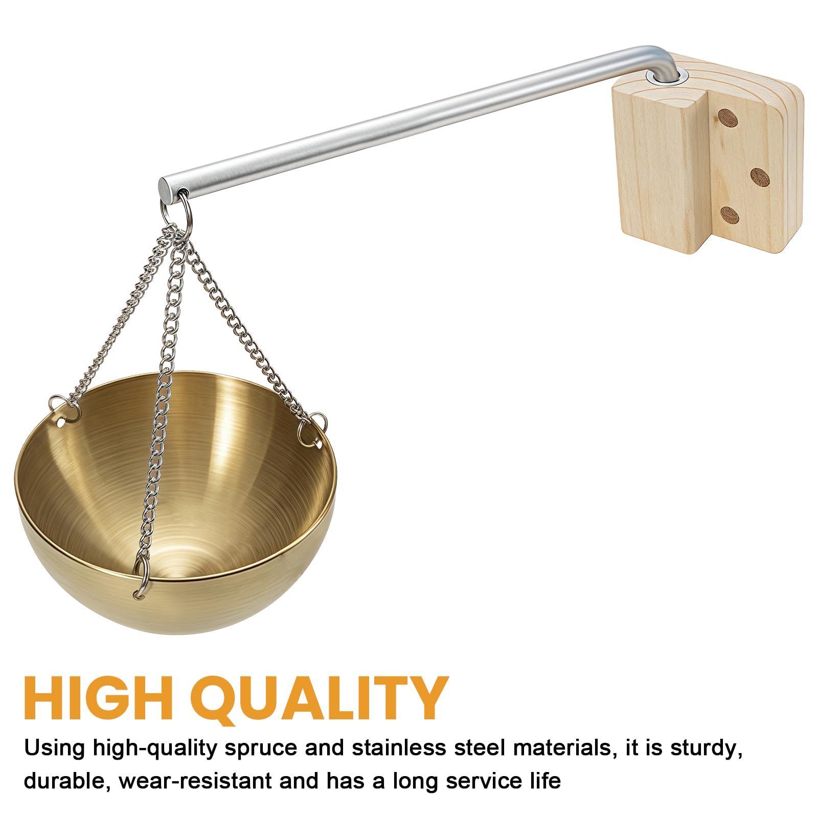 Bol aromatique pour sauna en acier inoxydable 12 cm - Bol de sauna suspendu doré
