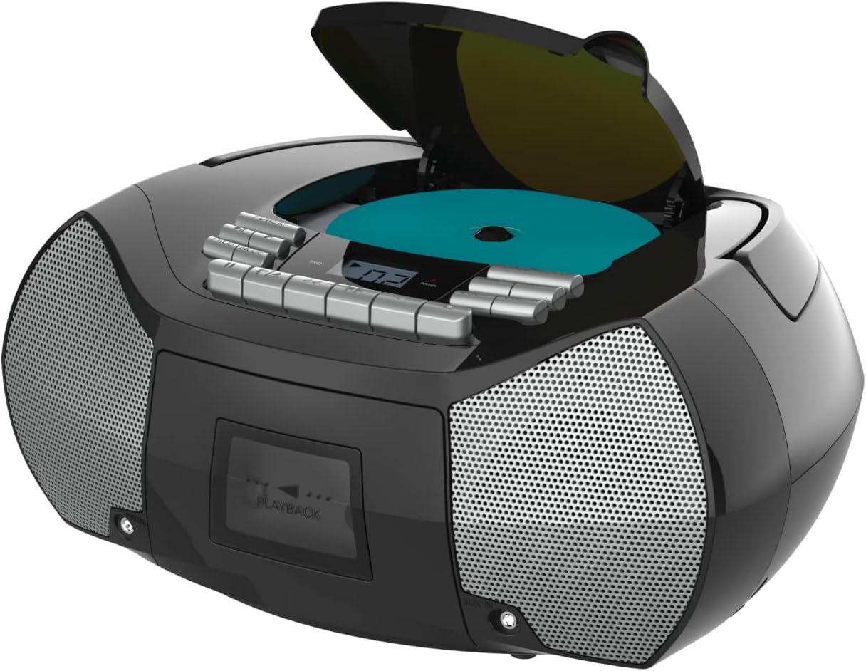 SYLVANIA SRCD286-SLVRBLK Portable CD Radio Boom Box