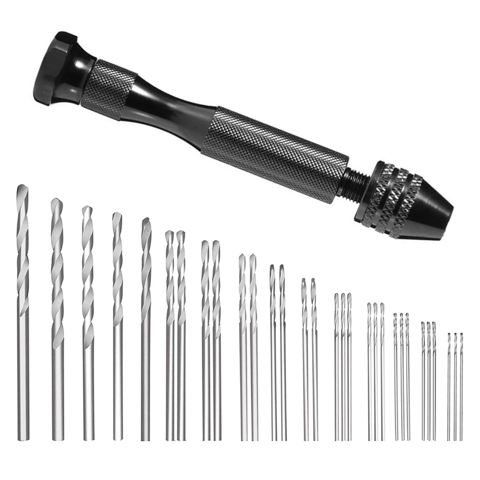31PCS Hand Drill Bit Set, Pin Vise Hand Drill Set Holding with 0.5-3mm, Micro Drill Bit Set, Micro Twist Drill Bits