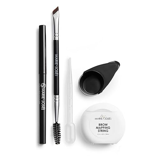Marie-José & Co Kit de perfección de cejas de henna 5 herramientas esenciales para colorear manchas de henna y tratamientos precisos para cejas de