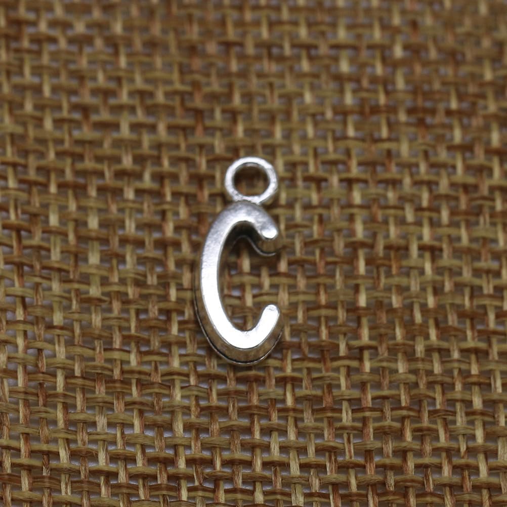 50pcs English Alphabet C Pendant: Alloy Charms Diy Jewelry Making Accessories for Necklace Bracelet (antique Silver) - Image 5