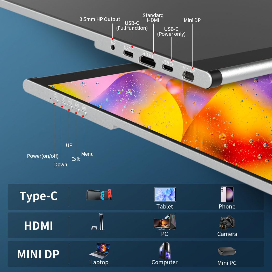 magedok 17.3インチ WQHD 144hz タッチ モバイルモニター Magedok 17.3 Inch 2K QHD 120Hz USB-C With PD Fast Charge Portable