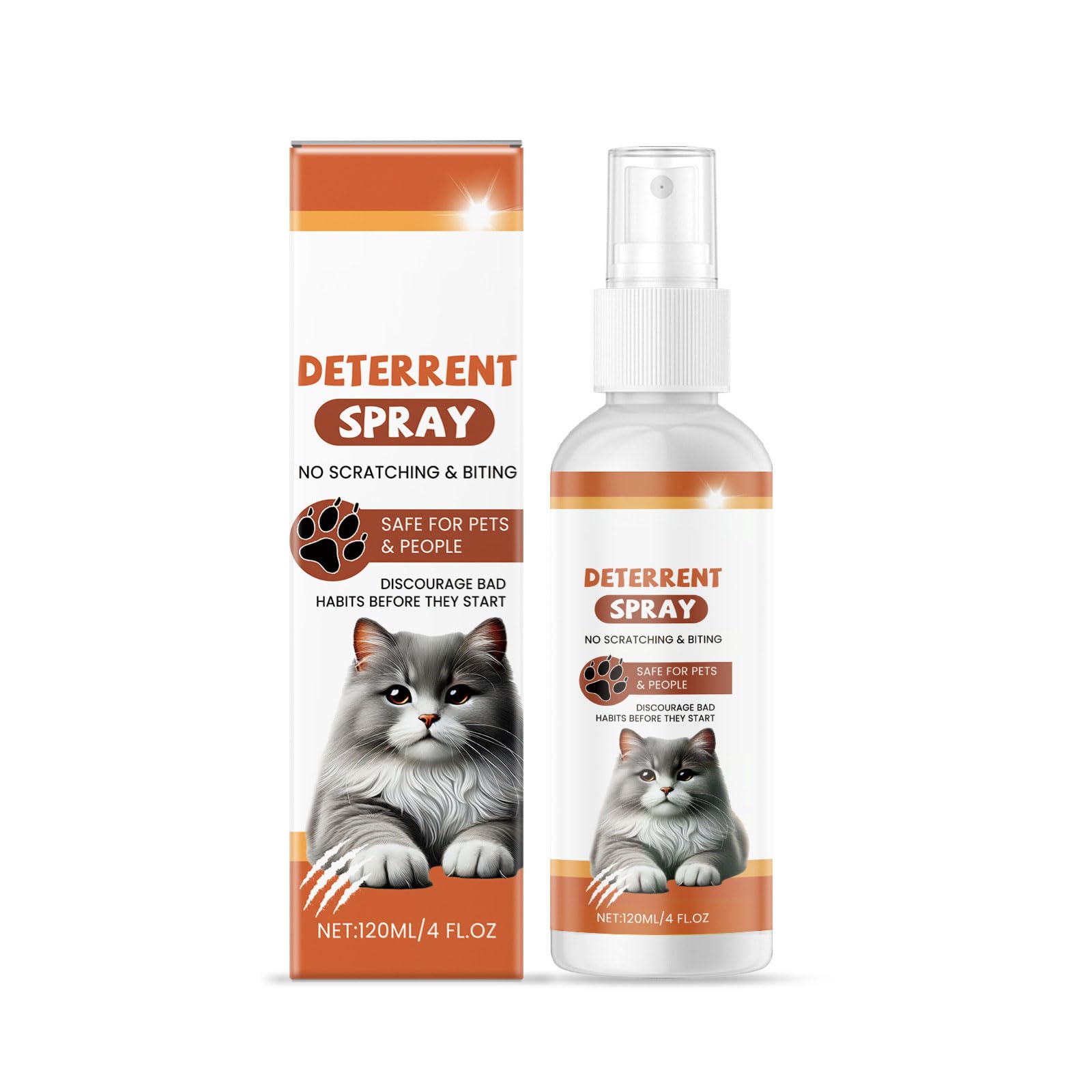 Spray a prova di gatti da 4 floz, estratti naturali di agrumi, protezioni per mobili per interni, per fermare l'arrampicata, controllo per animali domestici, spray anti-arrampicata per mobili
