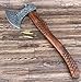 AX-7000 Custom Gift Forged Carbon Steel Viking Axe with Rose Wood Shaft, Tracker Knife Included (0019)