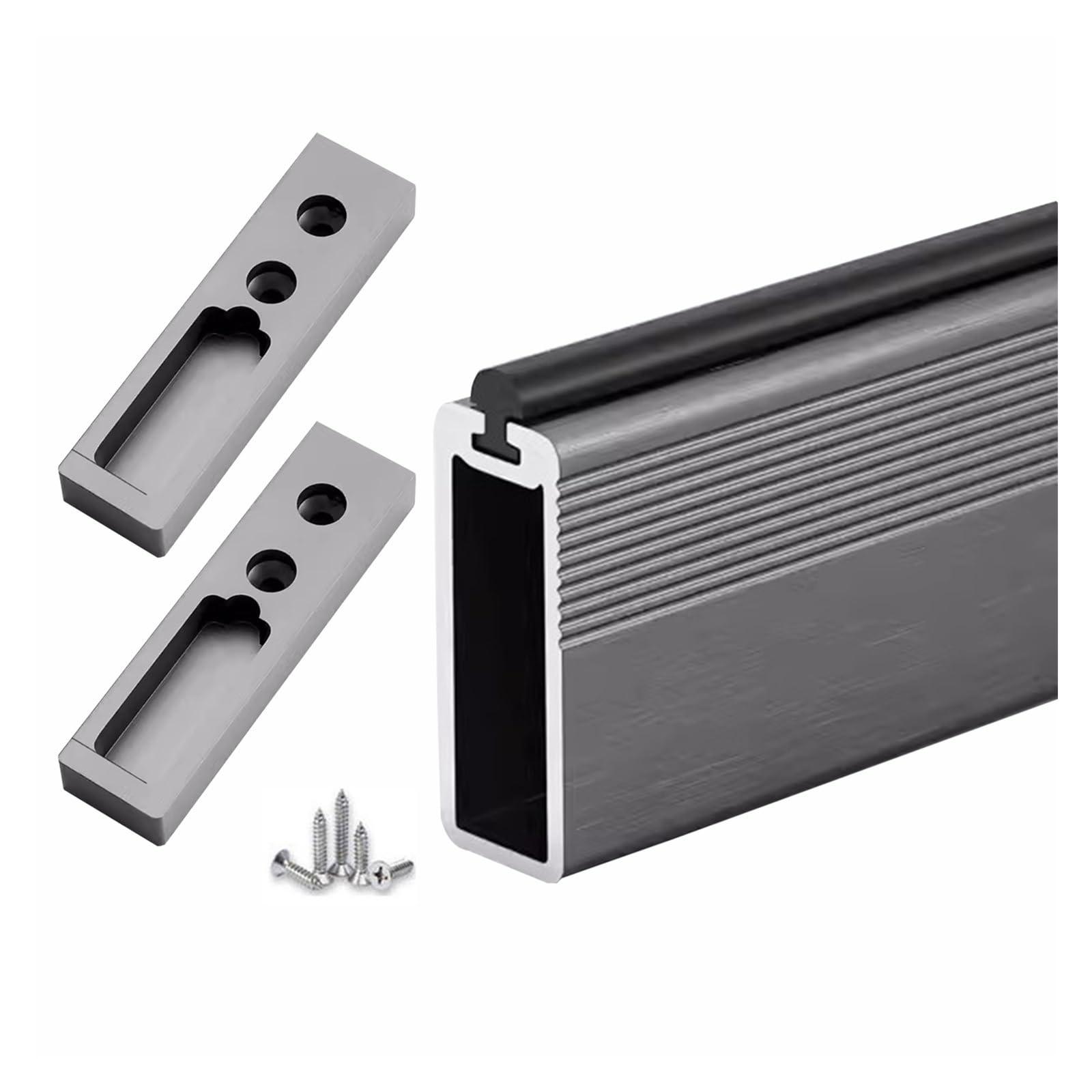 Montowany na ścianie kwadratowy drążek do zawieszania ubrań, złoty szary aluminiowy drążek do odzieży do przedszkola/biura/hotelu, 160 cm 157.5 cm 152.4 cm 152.4 cm 139.7 cm 127.0 cm 114.3 cm 106.7 cm