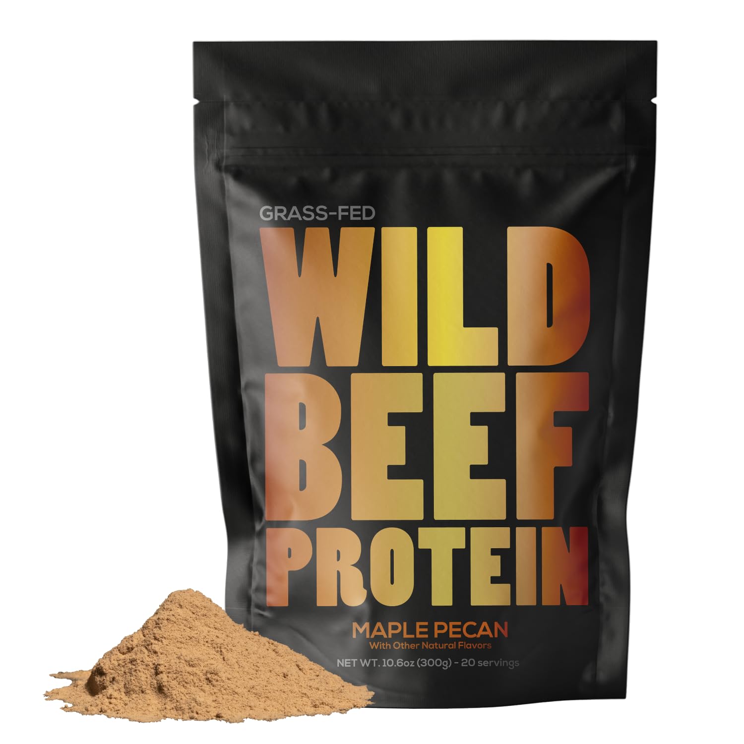 Proteína en polvo de res alimentada con pasto silvestre y complejo de órganos de res - Batido de proteína sin azúcar - Bajo en carbohidratos y calorías - Apto para dietas cetogénicas, paleo y carnívoras - Sin suero de leche, sin hinchazón ni lactosa - Arce y nuez pecana 10 oz