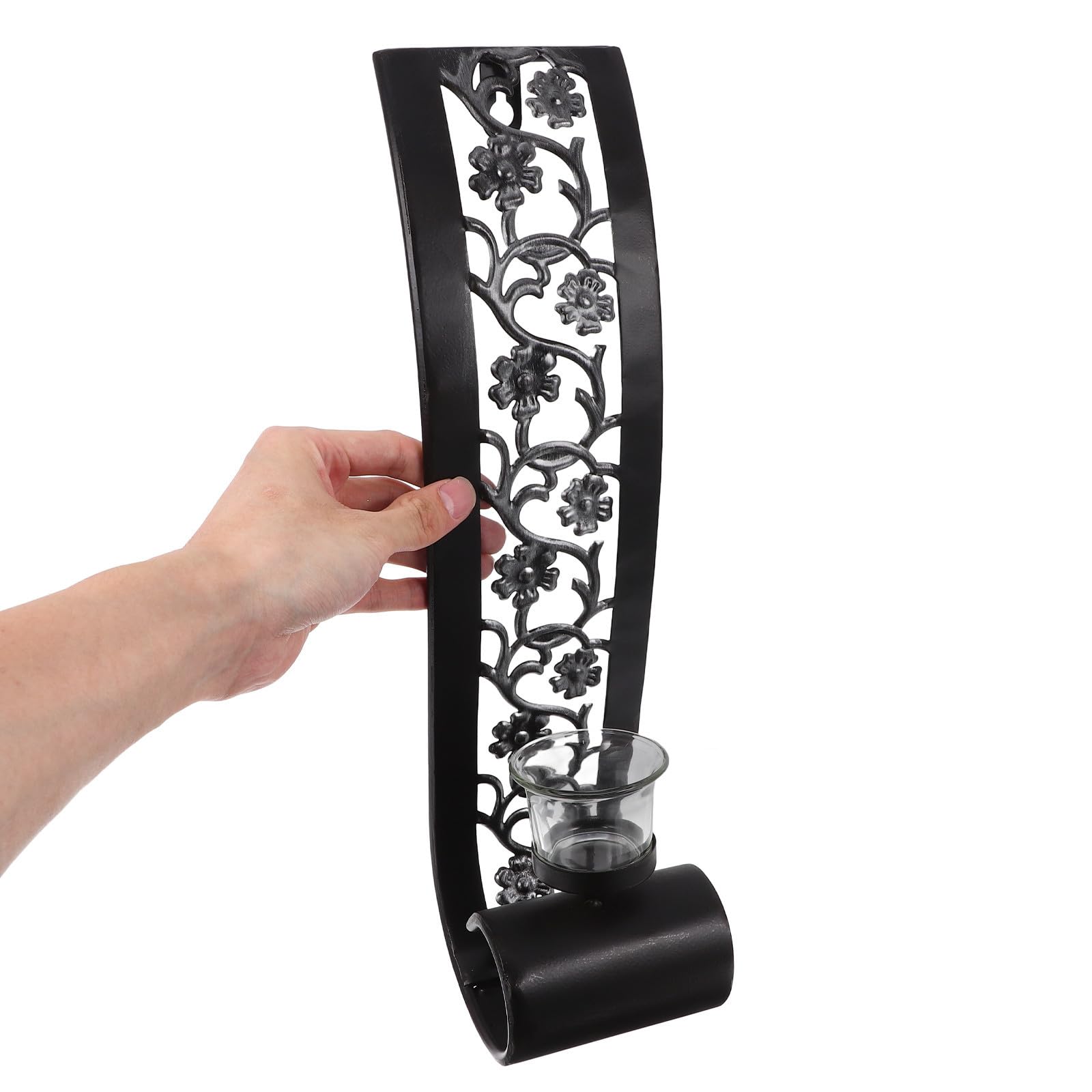 Candelabro de Pared de Hierro Negro Estilo Vintage Europeo