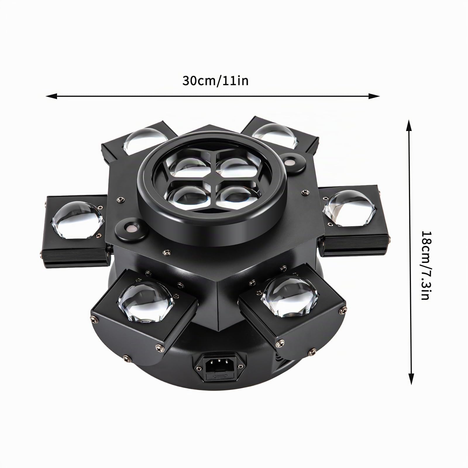 150W Moving Head Licht Partylicht Scheinwerfer RGBW LED Strahler Bühnenlicht mit 512 Soundaktivierter Lichteffekt mit 6 Lichtarmen für Weihnachten DJ Bar Geburtstag Disco Hochzeit
