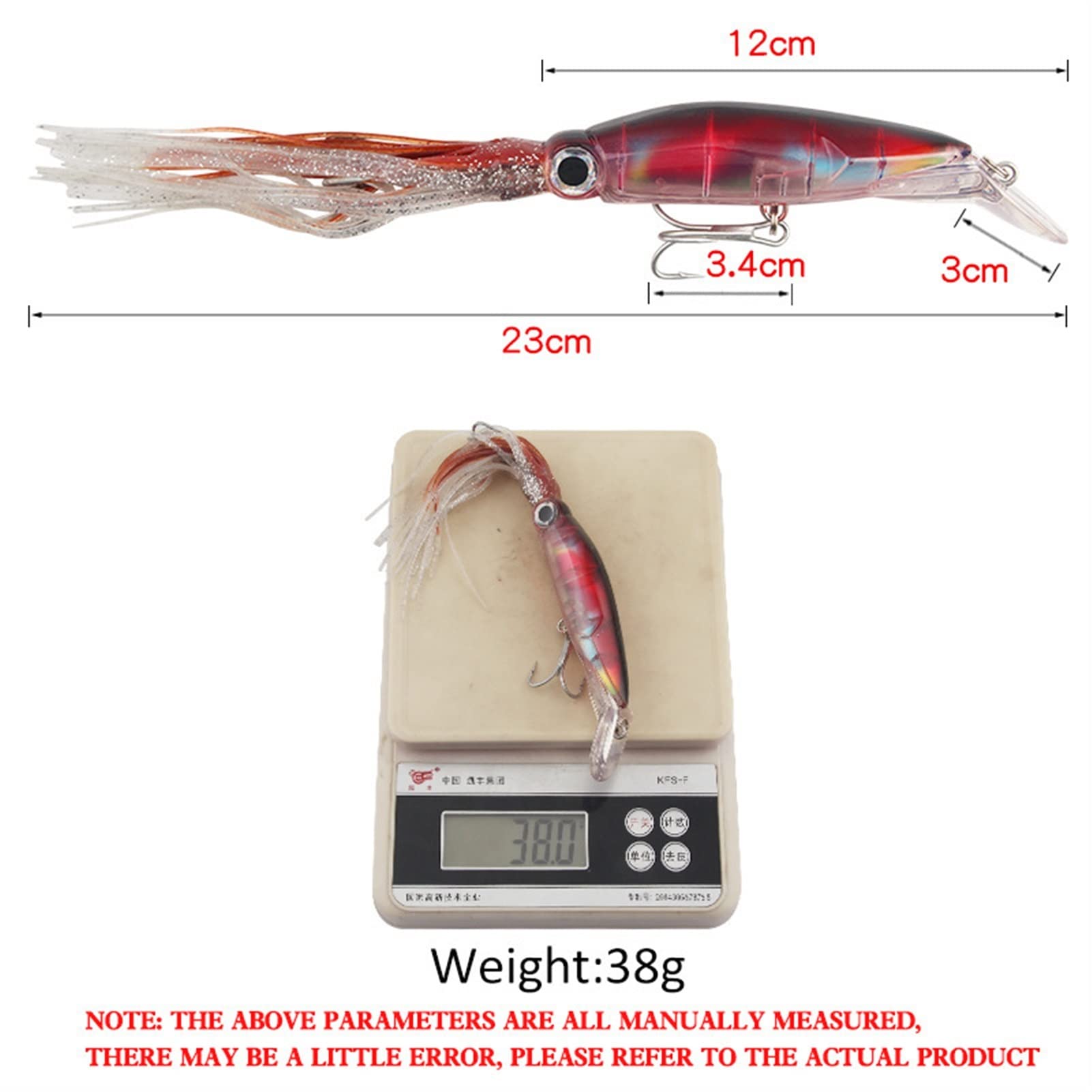 10 Pezzi 23 cm 38 g Simulazione realistica Esca per Calamari Esche da Nuoto in plastica Morbida Esca da Pesca affondante a Colpo Lungo con vividi Occhi 3D Uncino affilato Attrezzatura per la