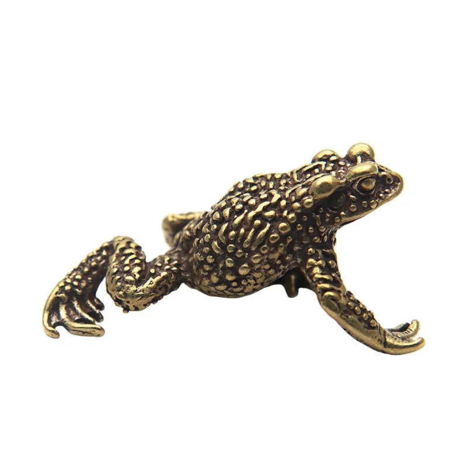 YNIYUJKL Miniature Desktop Ornaments Sculptures Statues Figurine Collectible Brass Copper Solid Brass Lucky Toad Figurines Miniatures Small Desktop Ornaments Copper Tion Animal Tea Pet