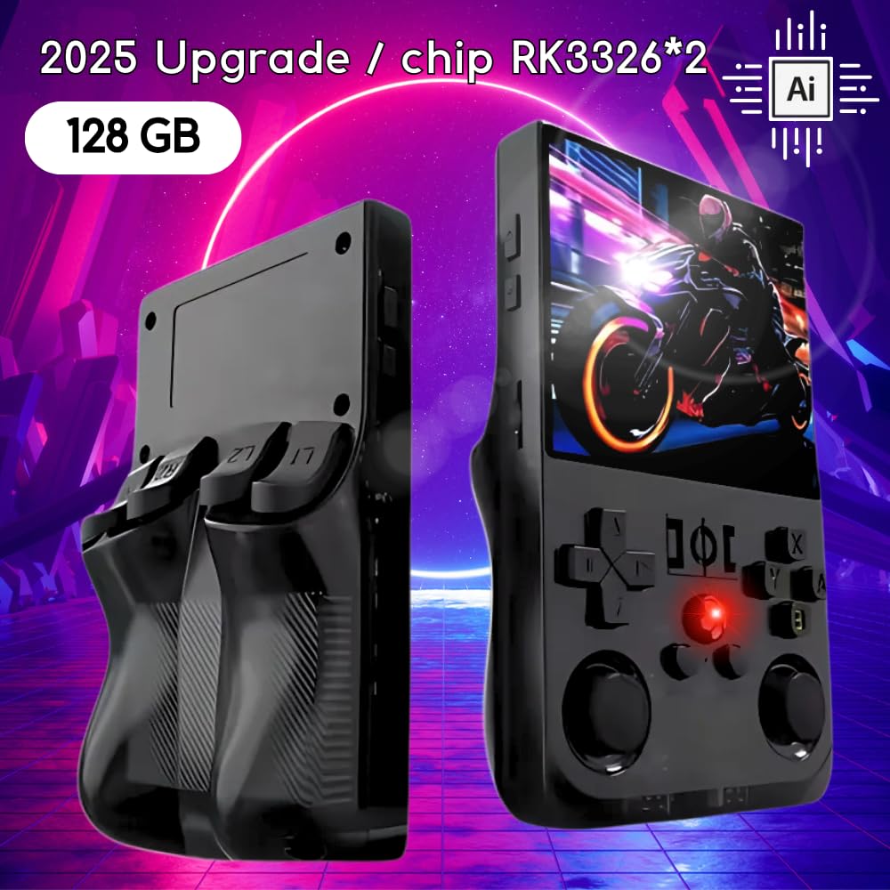Console de Jeu Portable +18 000 Jeux-Écran Haute résolution Full HD, mémoire 128 Go Extensible,Licence Linux 2.0,WiFi, Multiplayer + 4 Rear Triggers R1/L1 R2/L2,Prise Jack + Speakers