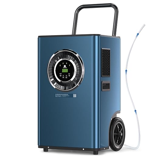 ARGENDON 145 PPD Commercial Dehumidifier with Pump and Drain Hose, ETL Certified Industrial Dehumidifier with Wheels and Handle, Covers 1,500 Sq. Ft., for Basements and Crawl Spaces