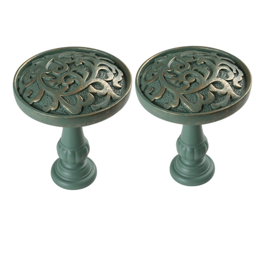 YING CHIC YYC 2Pcs French Style Flower Vine Medallion Drapery Holdbacks Curtain Wall Hooks Curtain Rod (Green)