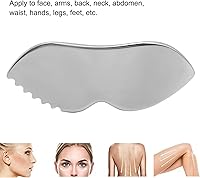 Vista 5 de Gua Sha de acero inoxidable para el cuidado de la piel, herramienta de masaje con dientes de peine Masaje, utilizado para cara, cuello y alrededor