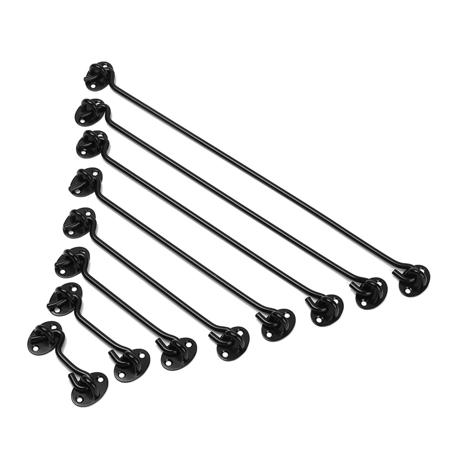 Zntihz One Color 12Pcs 3/4/6/8/10/12Inch Stainless Steel Crescent Window Lock Cabin Hook Eye Door Latch Shed Catch Holder With Screws For Wooden Doors,Windows(3Inch)