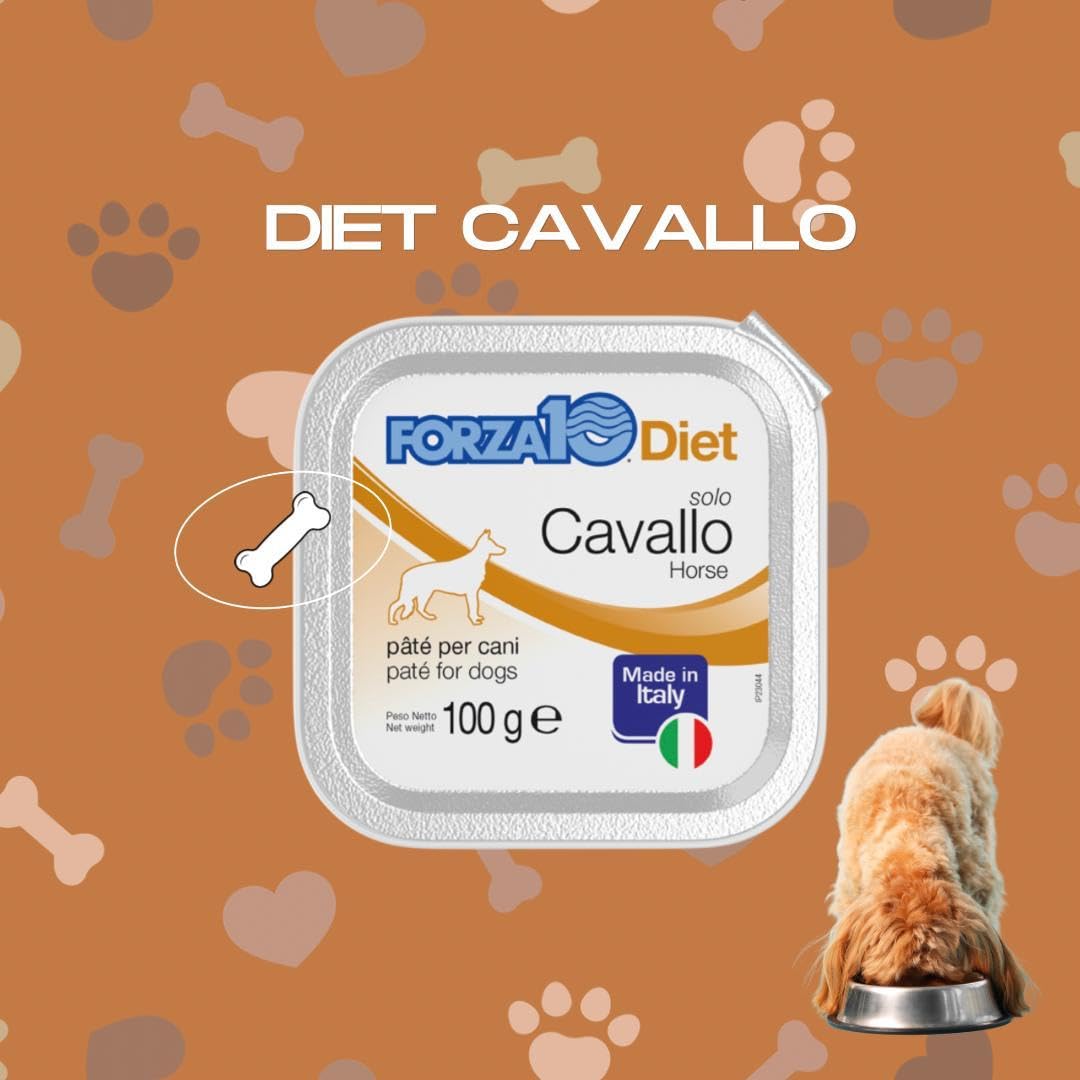 Forza10 Umido Cane MONO Gusto Cavallo – 12 Scatolette Da 100g | Alimento Monoproteico Ad Alta Digeribilità Per Cani Adulti