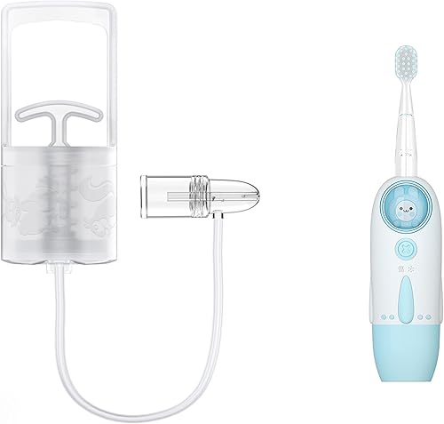 Aspirador nasal para bebé y cepillo de dientes eléctrico Tachibiu para niños | Succionador de nariz con potente bomba de mano y punta de nariz no