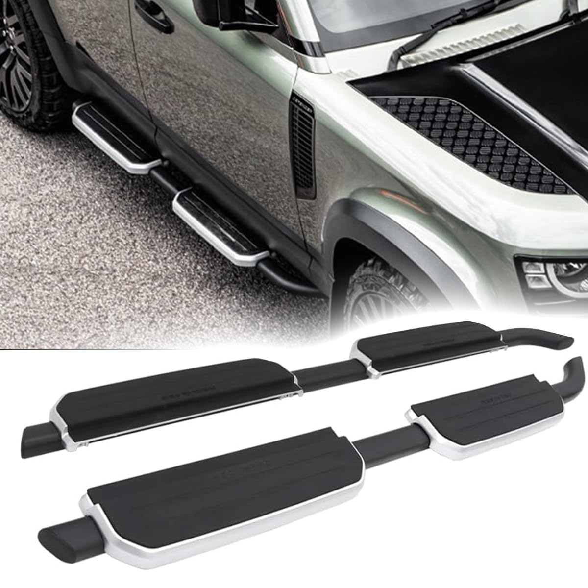 2 stks Side Step fit voor Land Rover Defender 110 130 2020-2024 L663 4deurs Running Board Pedaal Rail Board (Vintage Stijl 2 stks Side Step fit voor Land Rover Defender 110 130 2020-2024 L663 4deurs Running Board Pedaal Rail Board (Vintage Stijl