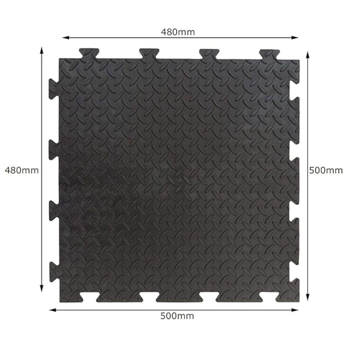 INTEC – Pack de 10 losas PVC Clipsables negras 50 x 50 cm antideslizantes – Suelo de Garaje, Atelier