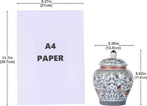 Miniatura 2 de Exquisito tarro de jengibre esmaltado, hecho a mano, diseño inspirado en la dinastía Yuan, patrones tradicionales chinos azules y blancos en un