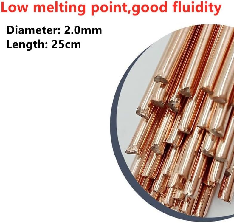 5Pcs Brass Welding Rod Set - Phosphorus Copper Electrode Welding Wire for Soldering, No Solder Powder Needed(1.3x3.2mmx40cm)