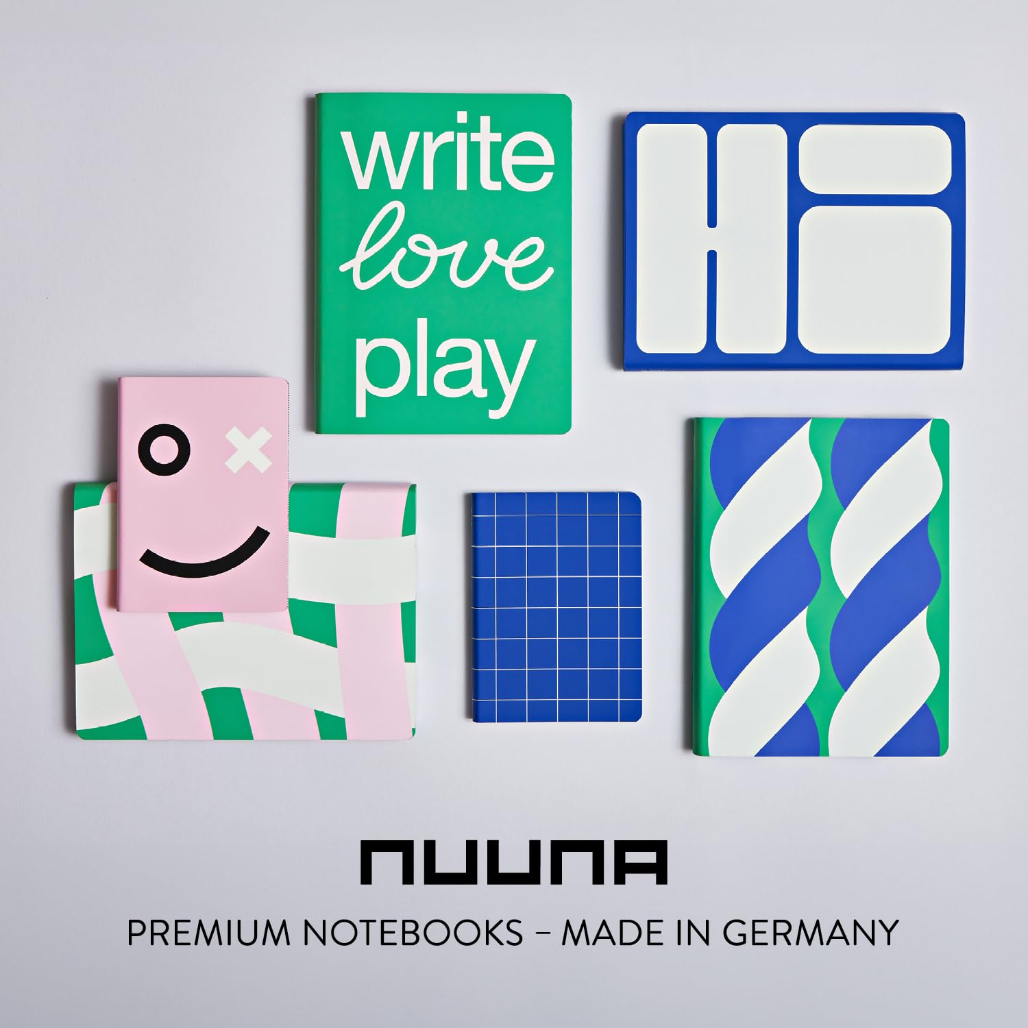 Nuuna Notizbuch A5 | Flow M - Blue Lake | 3,5 mm Punktraster | 176 Seiten | 120 g Premium-Papier | veganes Einbandmaterial | nachhaltig produziert in Deutschland