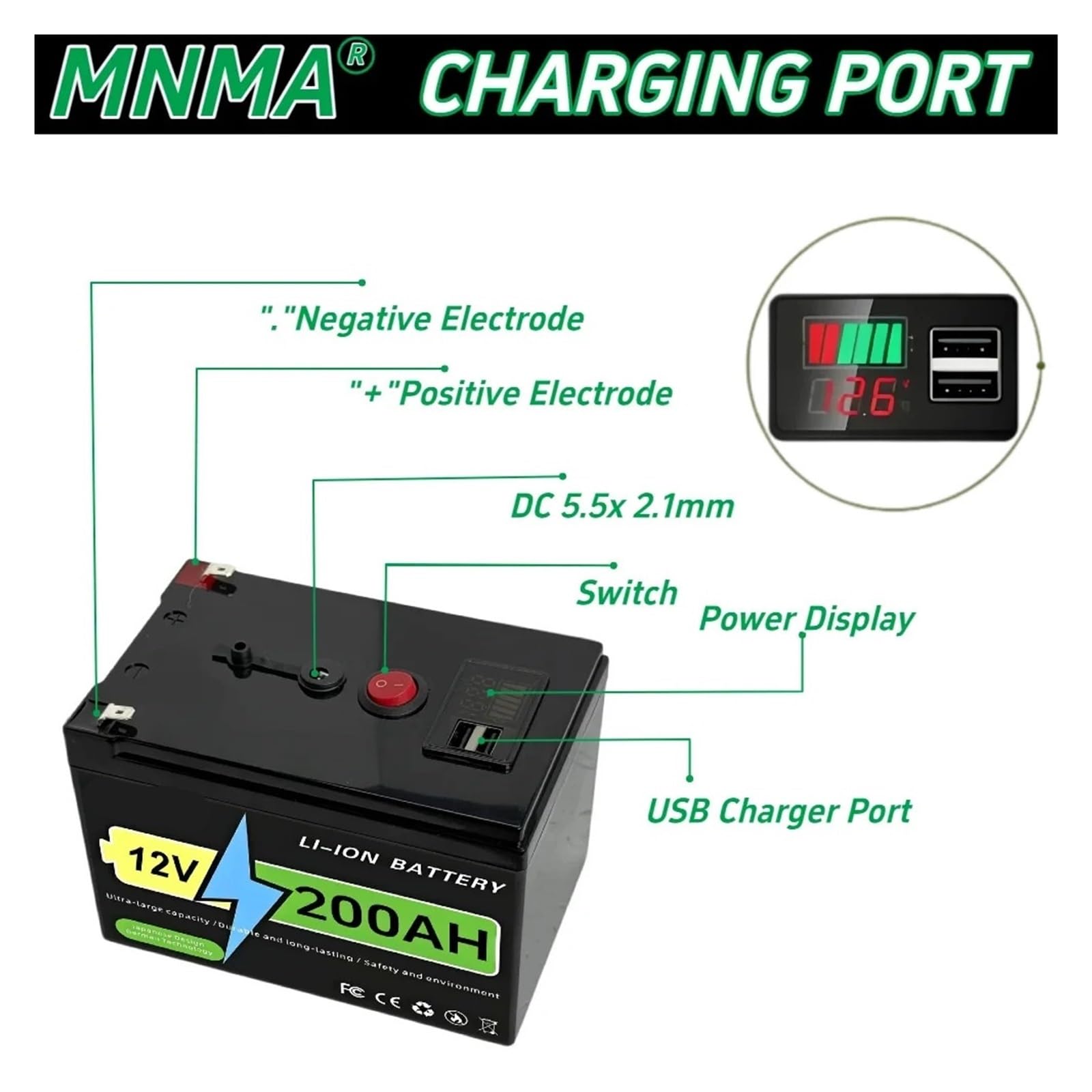 Ricarica della batteria al litio di accumulo di energia solare della batteria 12v Lifepo4 | Alimentatore for accumulo di energia domestica 100AH ​​200AH(12E 180Ah Battery)