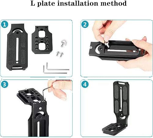 Miniatura 5 de DSLR - Soporte para trípode de cámara con soporte en L vertical, cabezal de trípode de conmutación horizontal, placa de liberación rápida compatible