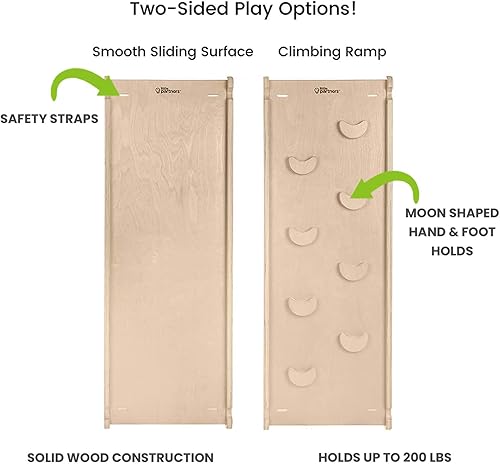 Miniatura 7 de Little Partners Learn 'N Climb - Triángulo de escalada de madera plegable para niños pequeños, escalador triangular plegable estilo Pickler con