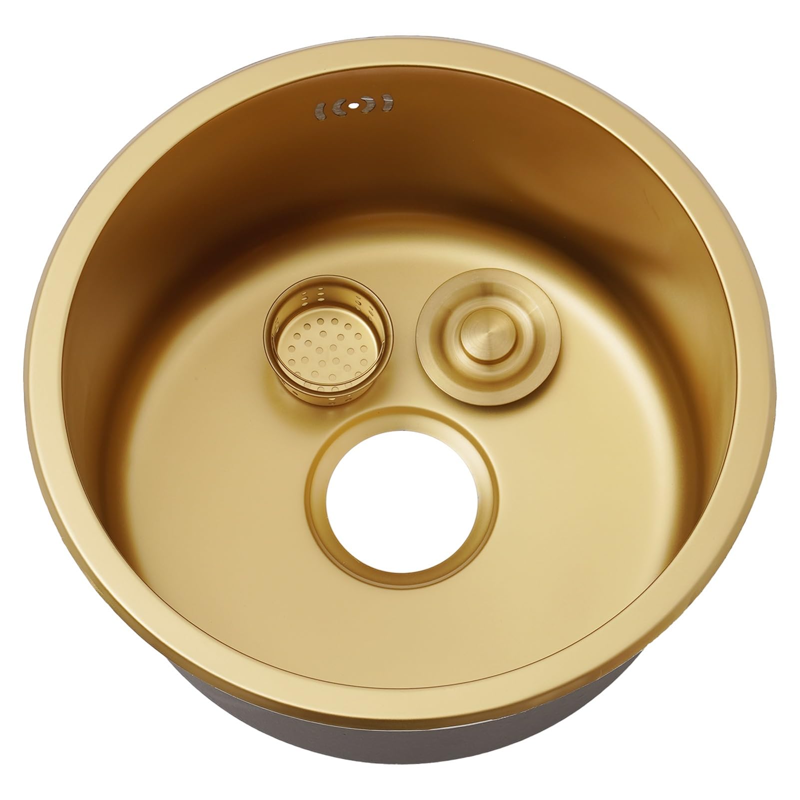 Évier de cuisine simple 36 x 36 x 19 cm rond en acier inoxydable