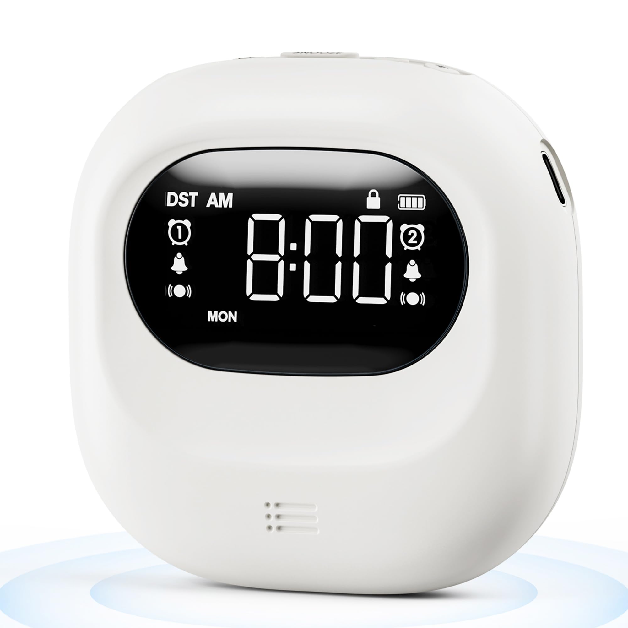 Sveglia Rumorsa Con Vibrazione - Doppia Sveglia, Display LED 8.7", Per Dormienti Pesanti, Con Batteria Di Backup - Foto 6