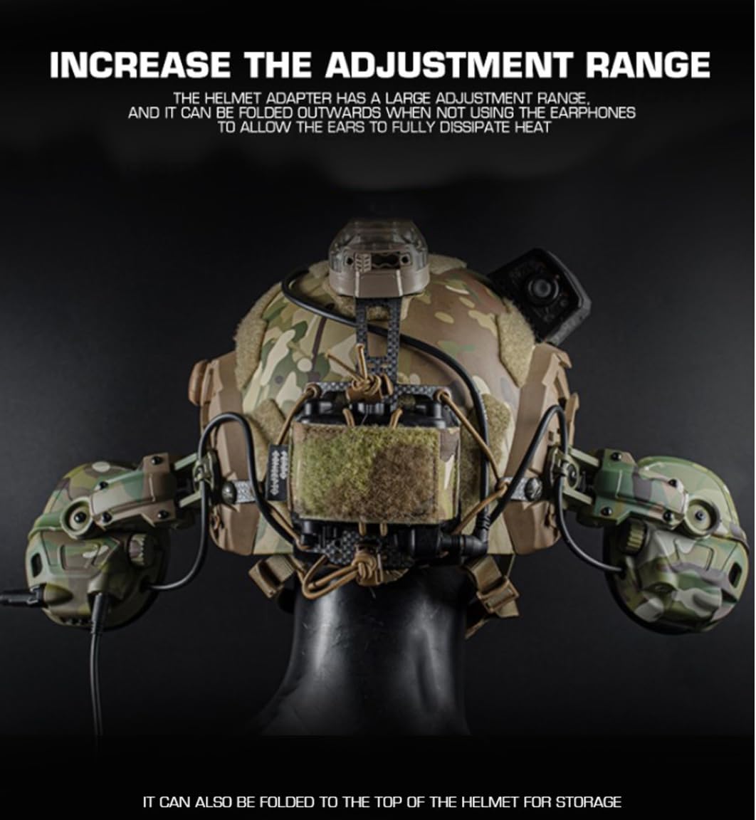 ACEXIER Cuffie tattiche Militari per la Caccia e Il tiro a Segno Cuffie a riduzione del Rumore per Ops Core Arc e Wendy M-Lok Casco Montato sulla Testa Doppio Uso