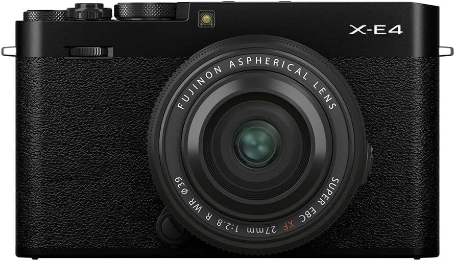 Fujifilm X E4 Mirrorless Digital Camera, Black, with XF27mmF2.8 R