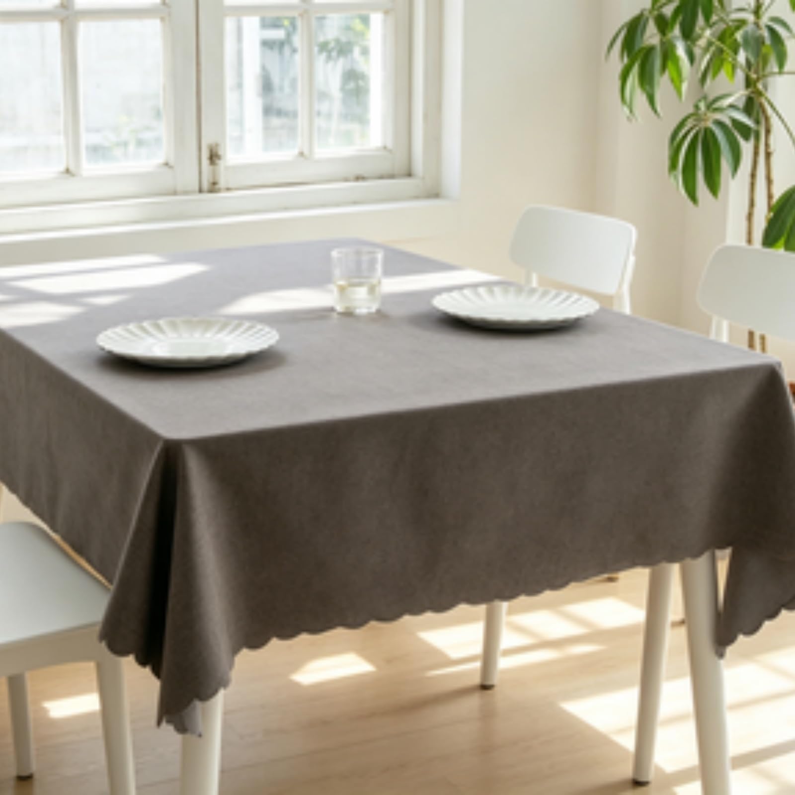 RCYONGQ Table Cloth Wipe Clean Tablecloth Waterproof Stain-Resistant Tablecloth Wipeable Durable Scratch Resistant, Washable For Coffee Kitchen Small Tabletop Decoration(Brown,110x170cm)