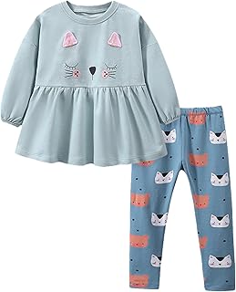 Sponsored You’re seeing this ad based on the product’s relevance to your search query.Learn more about this advertisement Gumyoss Girls' Clothing Set Long Tops Children's Clothing Cotton Long Sleeve Sweatshirt Top + Leggings 2-Piece Outfits Set Size 92-122