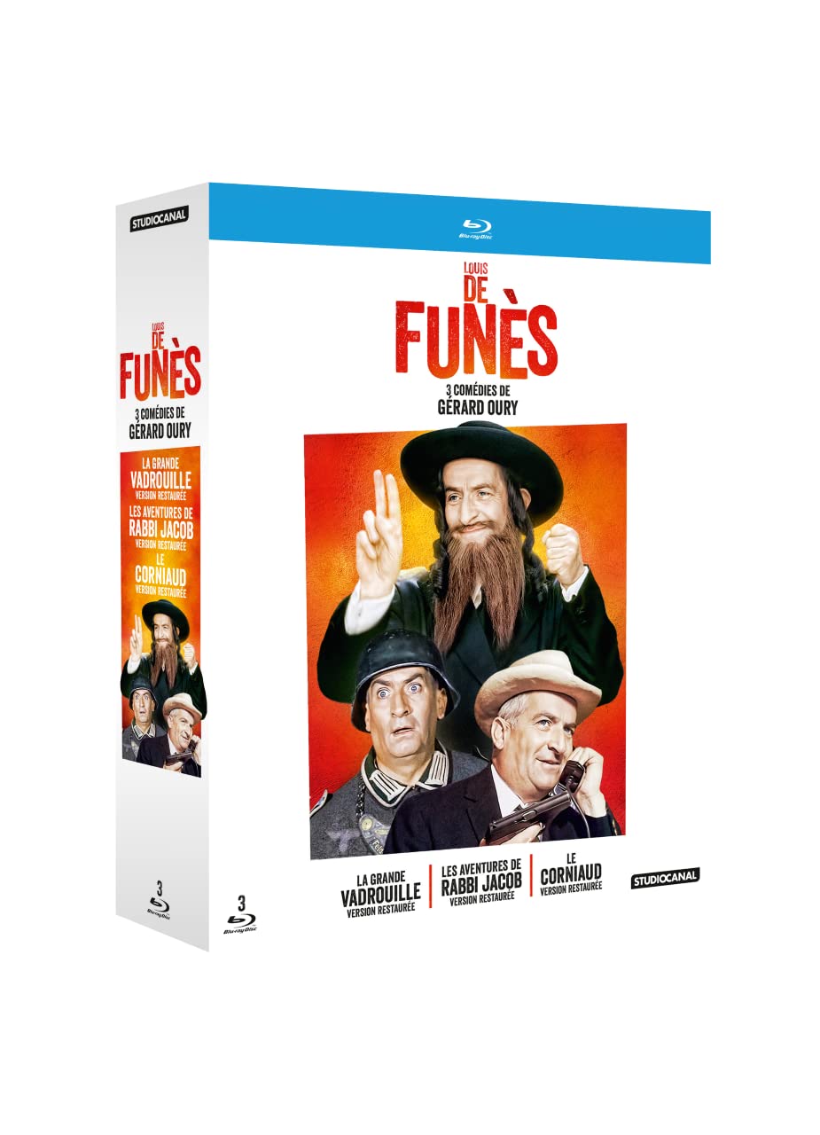 Louis de Funès, 3 comédies de Gérard Oury : La Grande vadrouille + Les Aventures de Rabbi Jacob + Le corniaud [Blu-Ray]