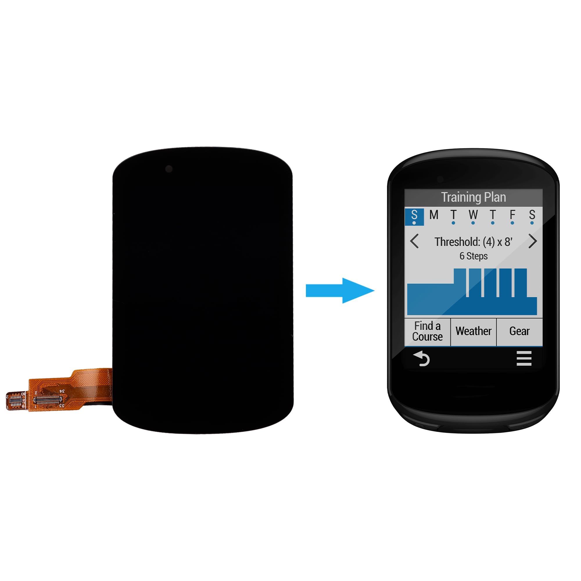 Duotipa Display Compatibile con Gar-min Edge 830 da 6,6 cm LCD Touch Screen Display Assembly con Strumenti