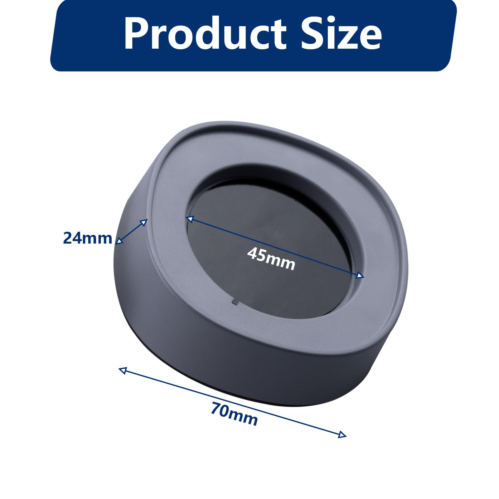 Suysion Patas Lavadora Antivibración 4 Piezas Grises, Soporte Antideslizante con Gran Ventosa, Almohadillas Antivibracion para Lavadora Secadora Frigorífico (Ø máx. 45 mm) — view 2