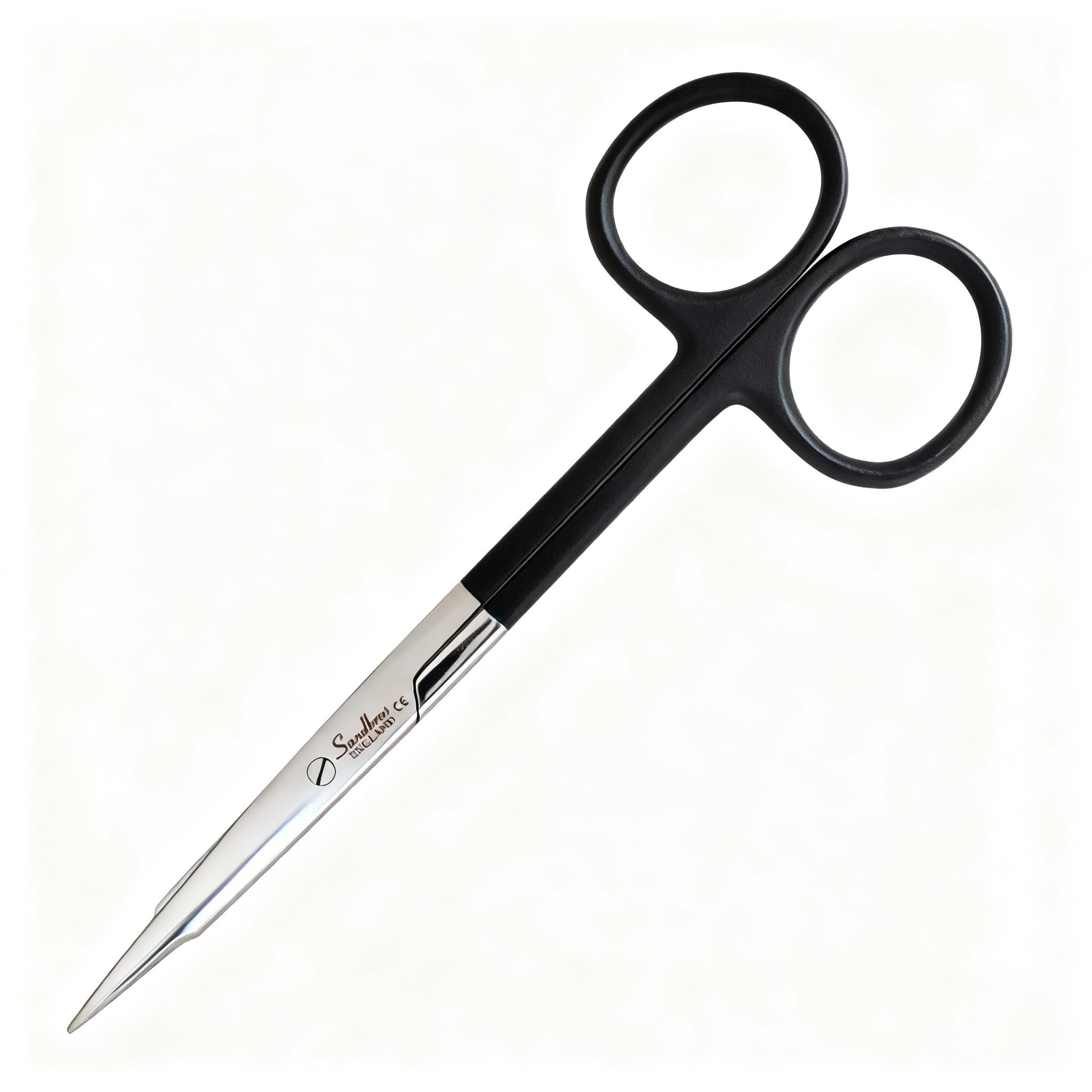 Sandbros Black, Silver Hb Iris Scissors Fine Pointed 117Mm Straight Surgical Stainless Steel Embroidery Fabric Diy Craft Art Tailor Vintage Stitch Retro Cut Cross Handicraft Sewing Classic