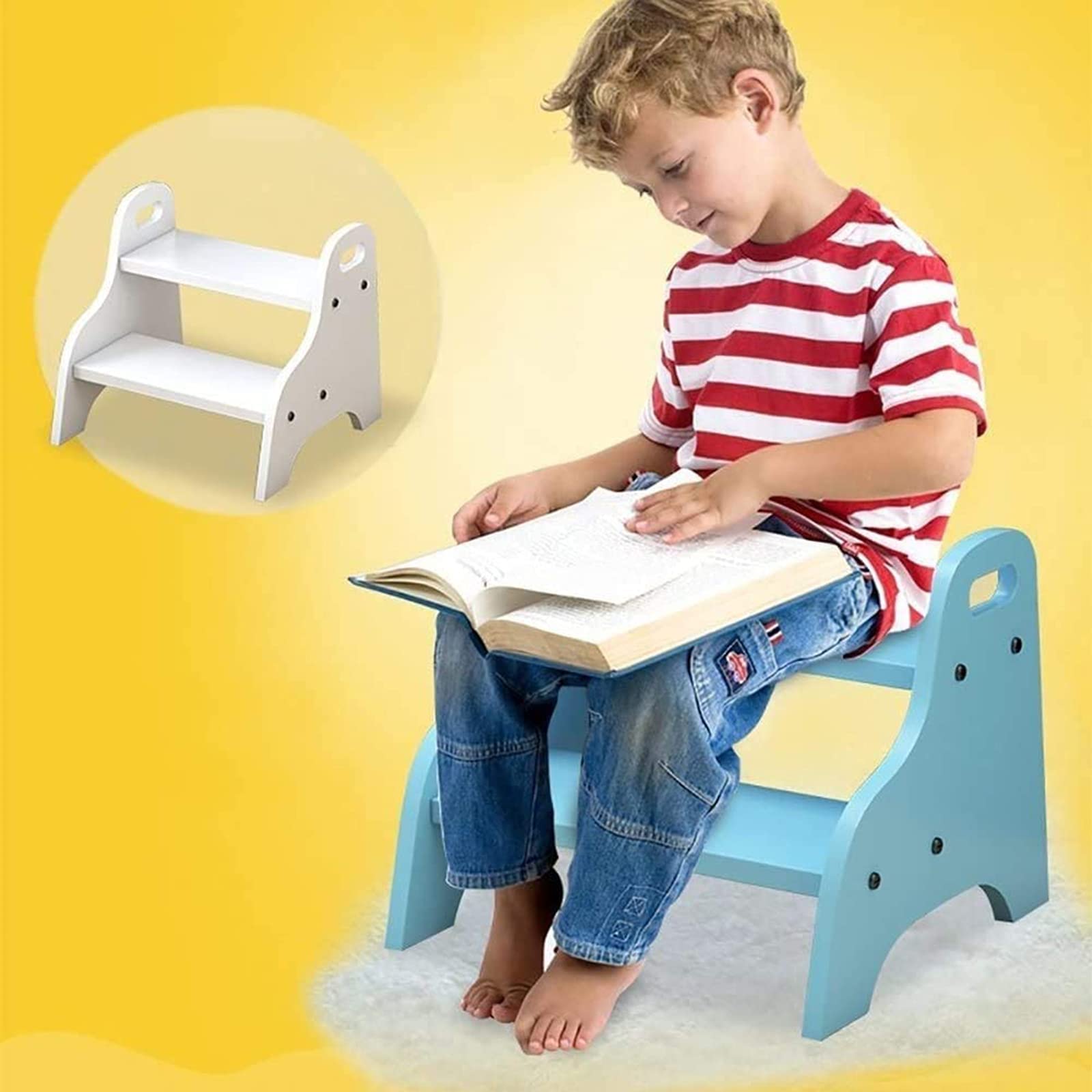 Robuster dünner Klapphocker Holz 2 Stufen Hocker Leiter für Kleinkinder Badezimmer Utility Kleine Fußhocker für Kinder Töpfchen Training Tragbares Indoor Blumenregal