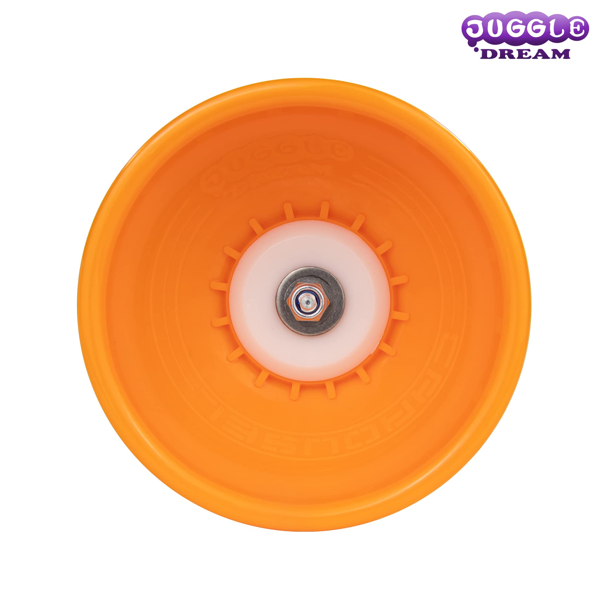 Juggle Dream Carousel Diabolo Jonglier-Set - Dreifach-Kugellagerachse - mit Aluminiumstäben und Online-Lernvideo - Jonglieren (Orange)