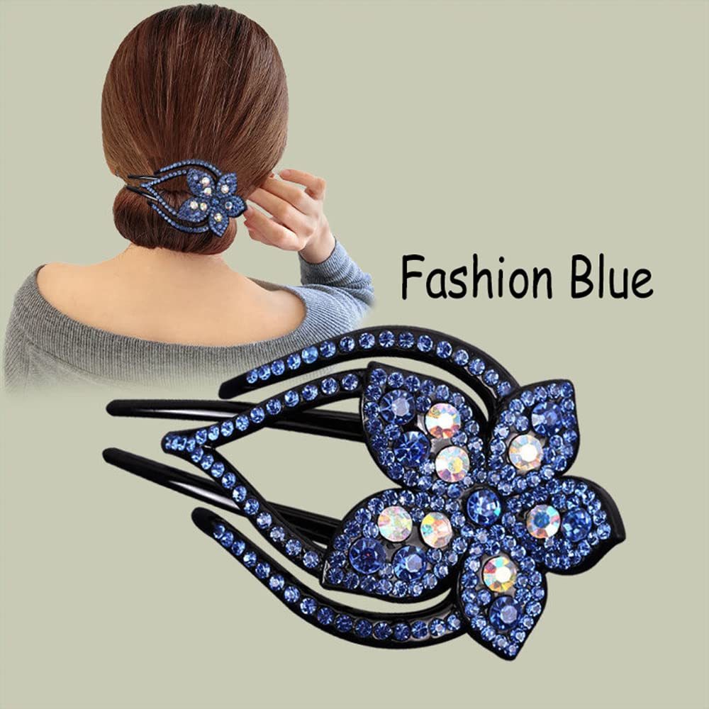 Blue Rhinestone Heart Hair Accessory Blue Rhinestone Hair Pins, Heart Hair Pins, Hair Pin for  main image 2