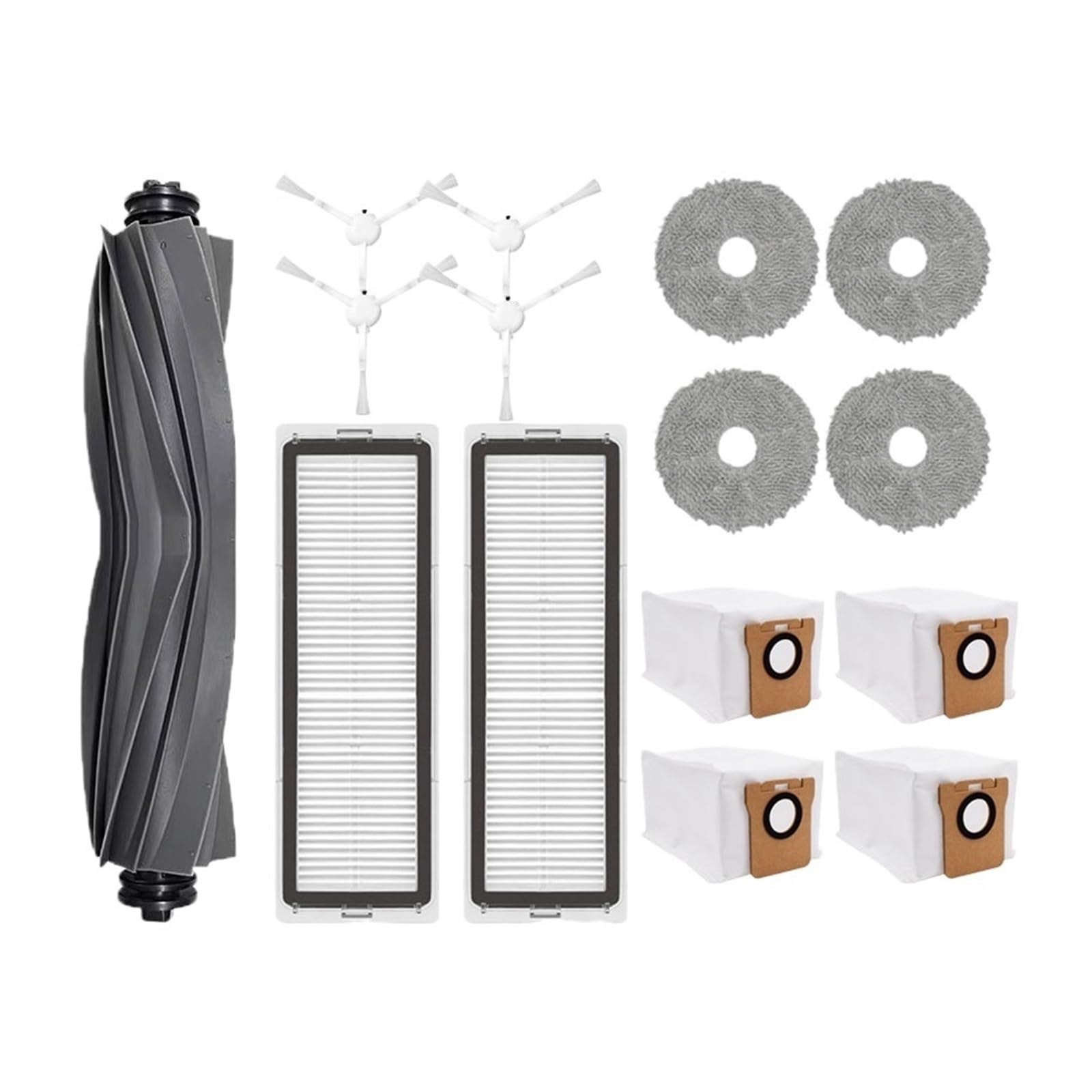 Główna szczotka boczna odkurzacza, pasująca do Xiaomi, X10 Plus Mijia Omni 1S B101CN/Dreame L10s Ultra S10 Pro części Robot Mop z filtrem szczotki próżniowe i filtr(Black)