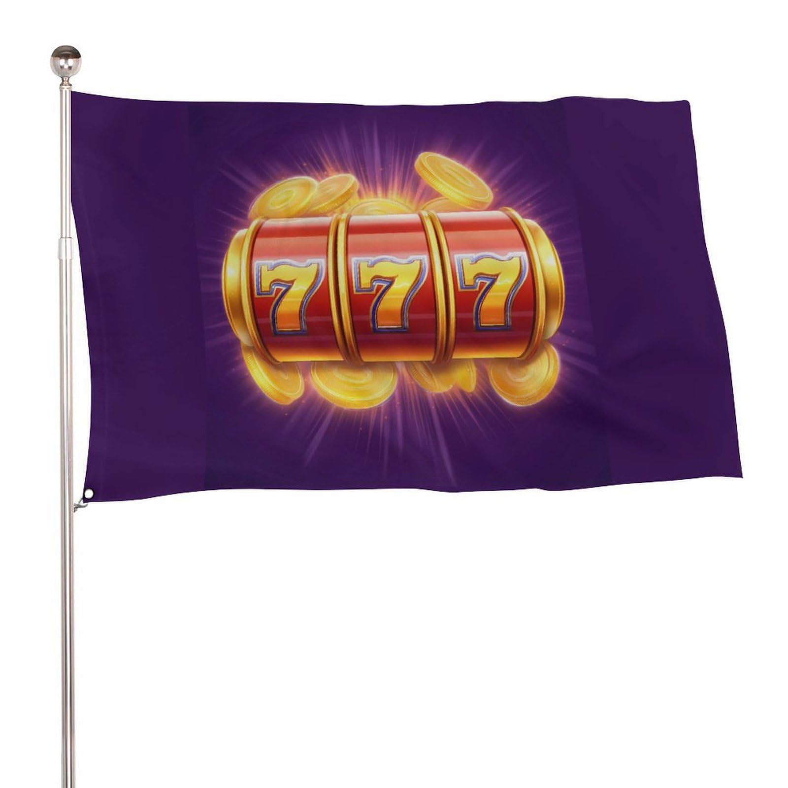 Bandera Game Casino 777 personalizada de una cara para decoración de jardín
