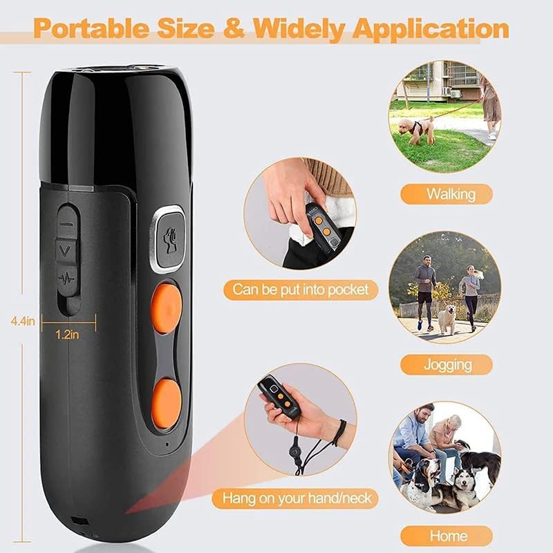 Dispositivo ultrasónico de control de ladridos para perros con linterna LED, entrenamiento de comportamiento de perros y control antiladridos, dispositivo eficaz de disuasión de ladridos de mascotas